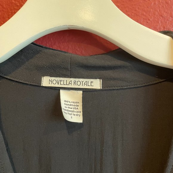 Novella Royale Black Caftan Maxi Dress- Size Small - Picture 3 of 6